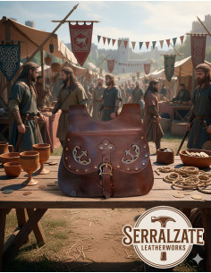 Celtic-Medieval Gareth Bag in Dark Brown