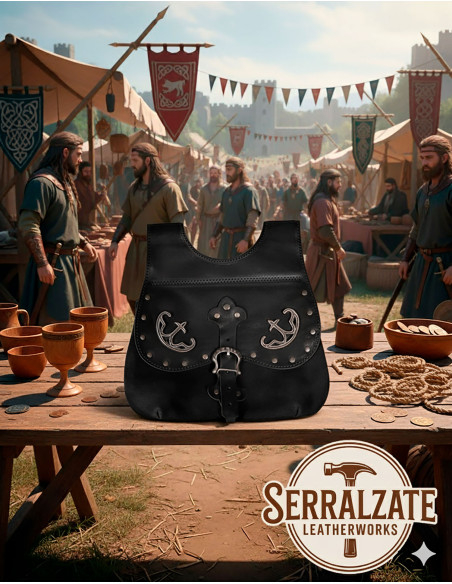 Celtic-Medieval Gareth Bag in Black Celtic-Medieval Gareth Bag in Black