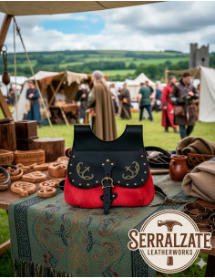 Celtic-Medieval Gareth Bag in black-red