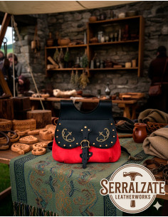 Celtic-Medieval Gareth Bag in black-red 2