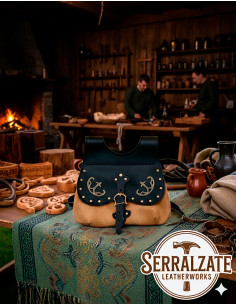 Celtic-Medieval Gareth Bag in black-light brown 2