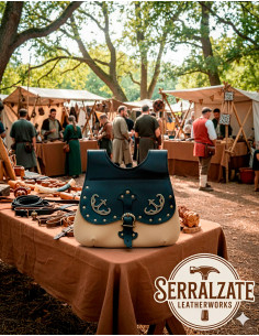 Celtic-Medieval Gareth Bag in black-light brown