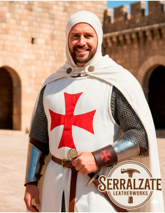 Templar Cross Bracelet with 2 Straps - Dark Brown 2