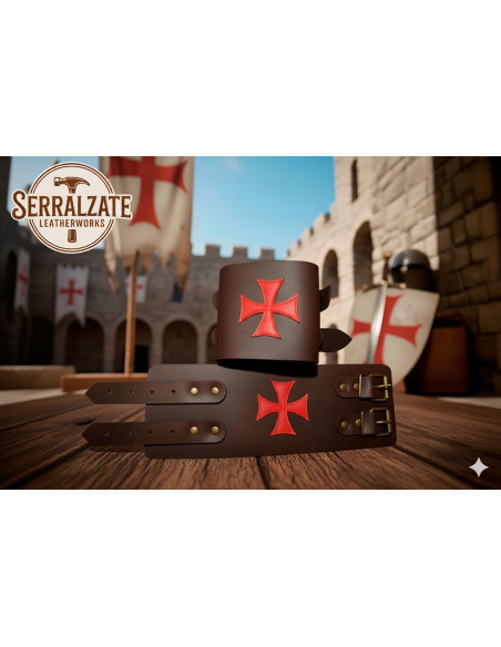Templar Cross Bracelet with 2 Straps... Templar Cross Bracelet with 2 Straps...