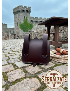 Medieval gentleman Percival belt bag, dark brown leather 2