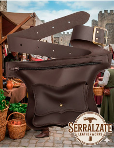 Medieval Vagabond Bag, type waist bag, with zipper, brown 2