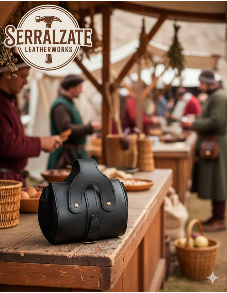 Medieval leather bag model Emeritano,...