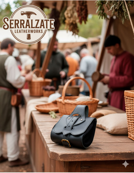 Medieval leather bag model Emeritano,...