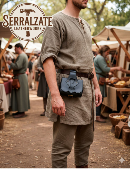 Medieval leather bag model Emeritano,...