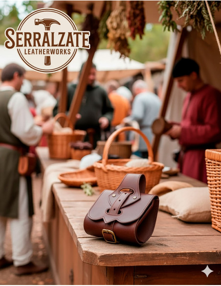 Medieval leather bag model Emeritano,...