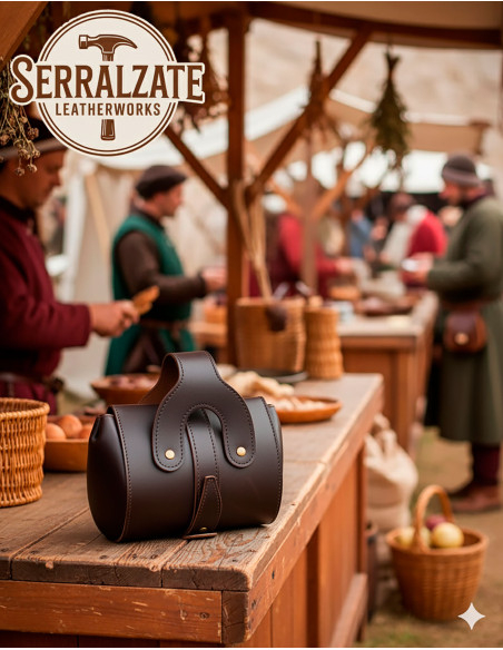 Medieval leather bag model Emeritano,...