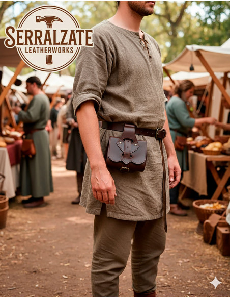 Medieval leather bag model Emeritano,...