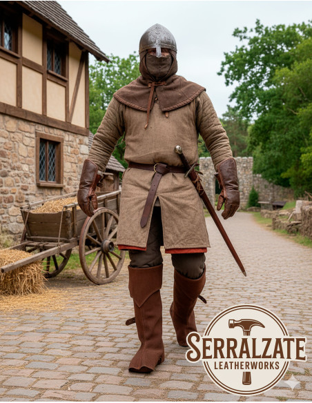 Medieval leather gaiters model...