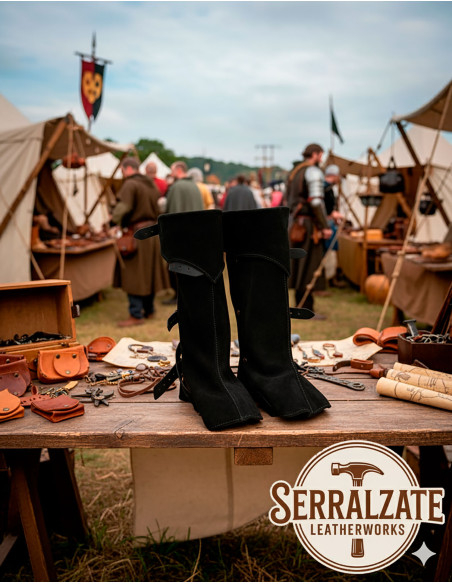 Medieval leather gaiters model...