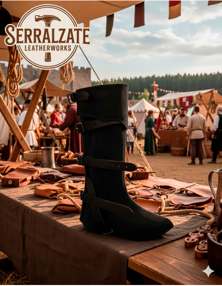 Medieval leather gaiters model...