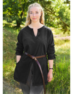 Medieval brown tunic model Yrsa, worn finish