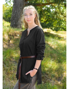 Medieval brown tunic model Yrsa, worn finish 2