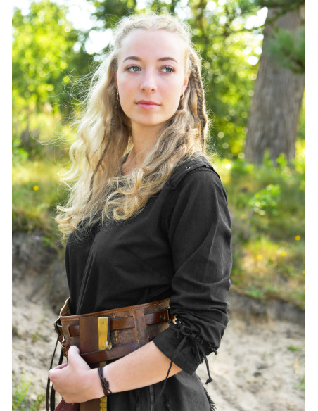 Medieval brown tunic model Yrsa, worn... Medieval brown tunic model Yrsa, worn...