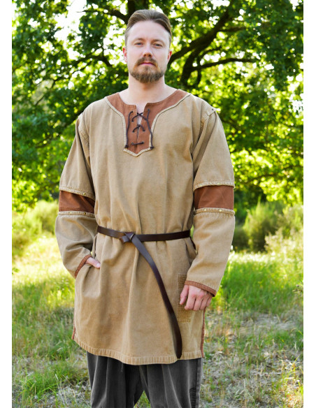 Medieval beige-brown worn-out tunic... Medieval beige-brown worn-out tunic...