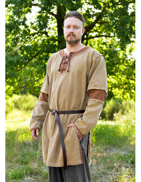 Medieval beige-brown worn-out tunic... Medieval beige-brown worn-out tunic...