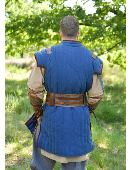 Medieval blue-brown gambeson with... Medieval blue-brown gambeson with...