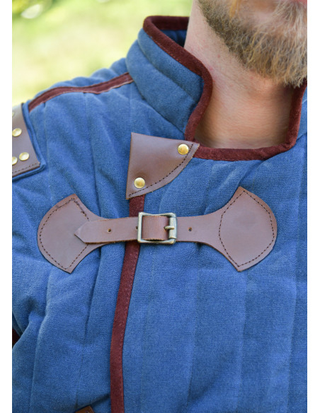 Medieval blue-brown gambeson with... Medieval blue-brown gambeson with...