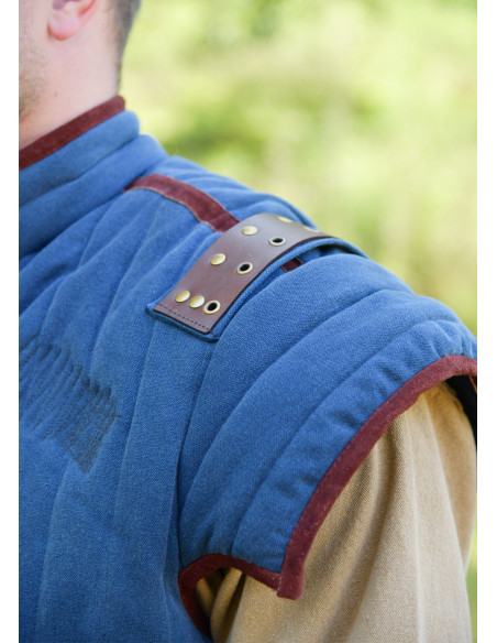 Medieval blue-brown gambeson with... Medieval blue-brown gambeson with...