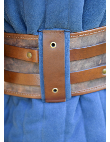 Medieval blue-brown gambeson with... Medieval blue-brown gambeson with...