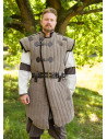 Medieval brown-black gambeson with worn finish, Vari model
