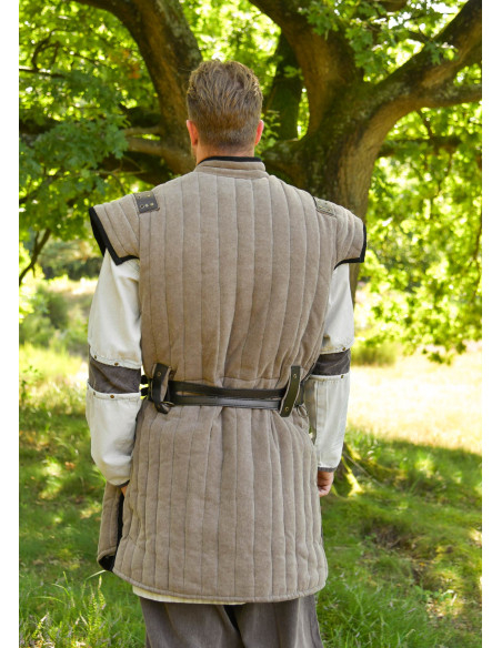 Medieval brown-black gambeson with... Medieval brown-black gambeson with...