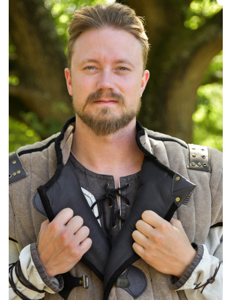 Medieval brown-black gambeson with... Medieval brown-black gambeson with...