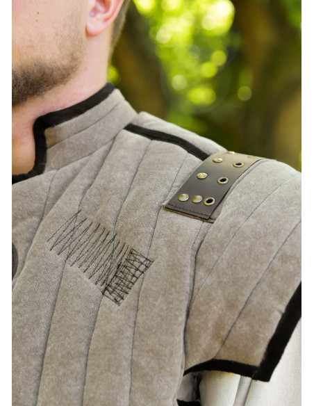 Medieval brown-black gambeson with... Medieval brown-black gambeson with...