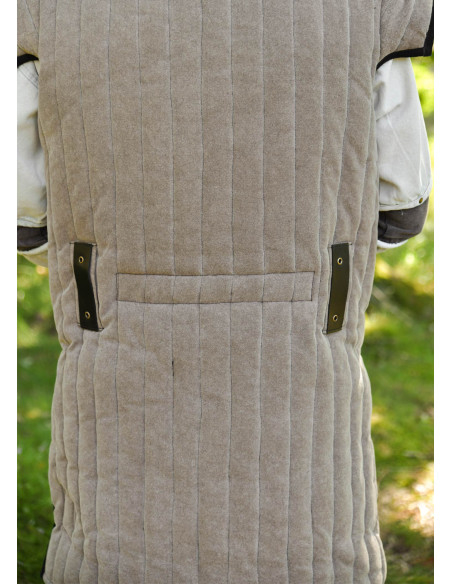 Medieval brown-black gambeson with... Medieval brown-black gambeson with...