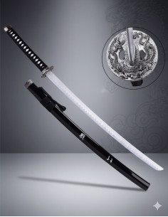 Decorative Dragon Fantasy Tsuba Katana, bamboo blade (103...