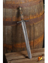 Medieval pirate dagger for LARP, wood-colored handle (55cm).
