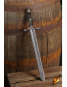 Pirate medieval dagger for LARP, blackened finished handle (55cm).