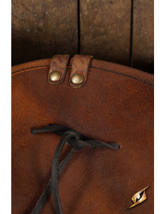 Simple leather pirate hat, brown color 2