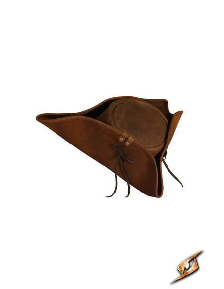 Simple leather pirate hat, brown color