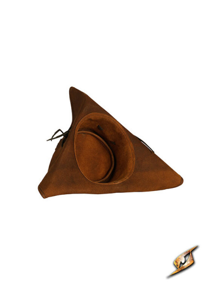 Simple leather pirate hat, brown color