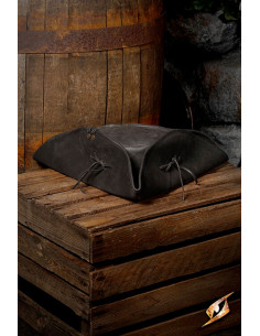 Simple leather pirate hat, black color