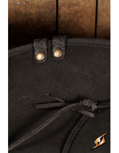 Simple leather pirate hat, black color 2