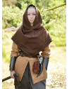 Medieval hood in cotton model Stig, brown color