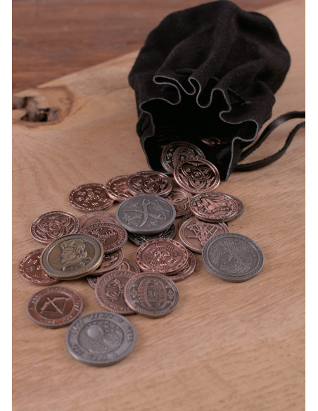 Large medieval leather money pouch ball