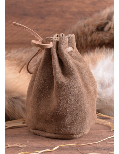 Large medieval leather money pouch