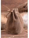 Large medieval leather money pouch