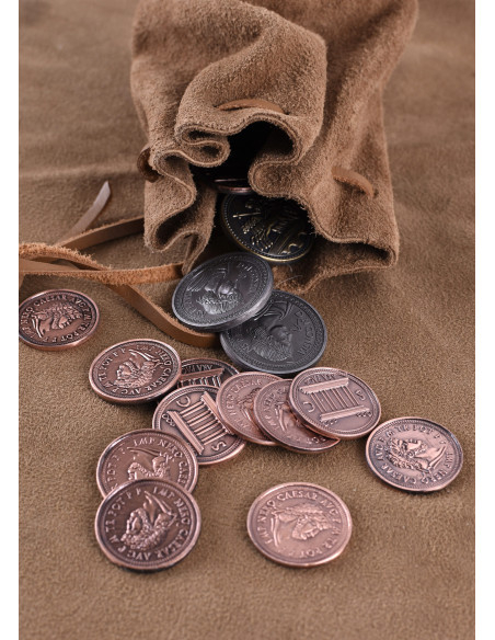 Large medieval leather coin purse...