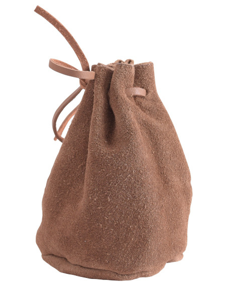 Large medieval leather money pouch
