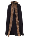 Medieval cape with hood in cotton model Aaron, black color