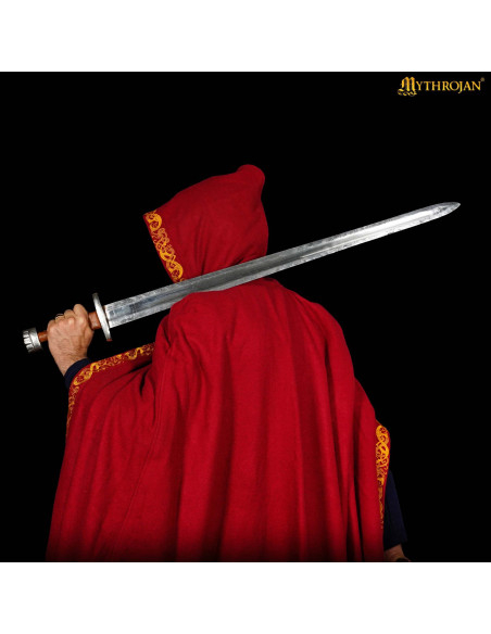 Medieval wool cape with decorated...