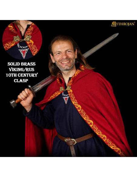 Medieval wool cape with decorated...